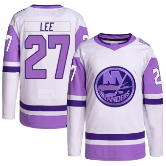 Men's Anders Lee New York Islanders Hockey Fights Cancer Primegreen Jersey - White/Purple Authentic