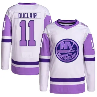 Men's Anthony Duclair New York Islanders Hockey Fights Cancer Primegreen Jersey - White/Purple Authentic