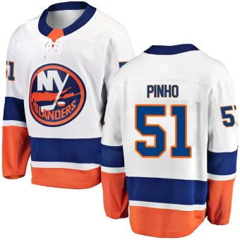 Men's Brian Pinho New York Islanders Away Jersey - White Breakaway