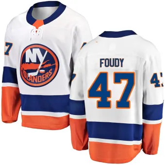 Men's Liam Foudy New York Islanders Away Jersey - White Breakaway