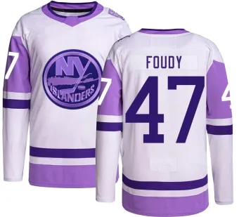 Men's Liam Foudy New York Islanders Hockey Fights Cancer Jersey - Authentic