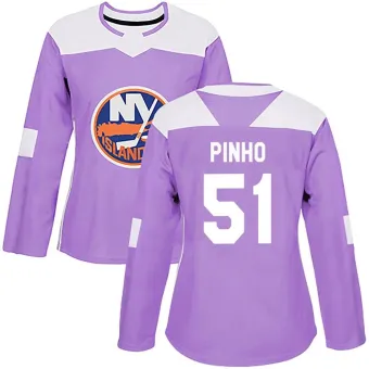 Women's Brian Pinho New York Islanders Fights Cancer Practice Jersey - Purple Authentic